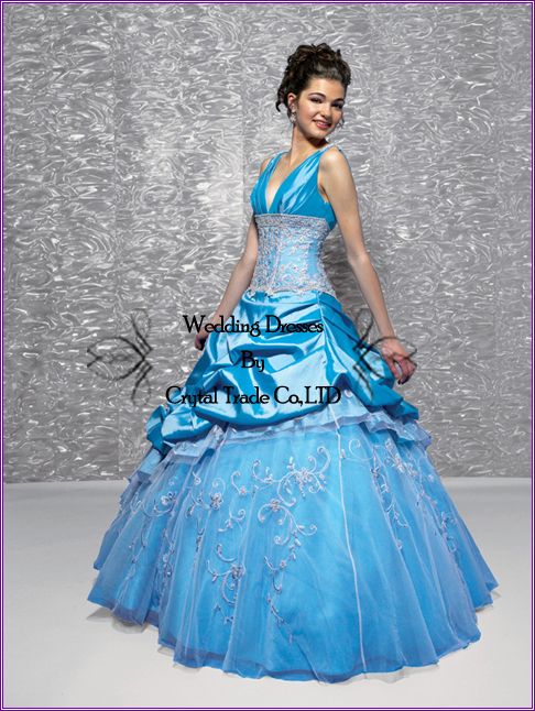 Stock Quinceanera Dresses Ball Gown Prom Wedding Bridal Formal Dress 
