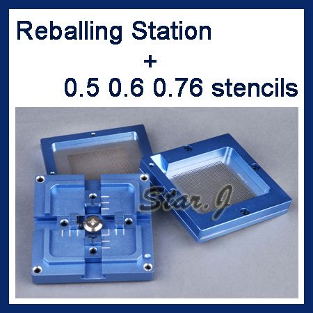 BGA Reballing Repair Resoldering Station + 3 stencils  