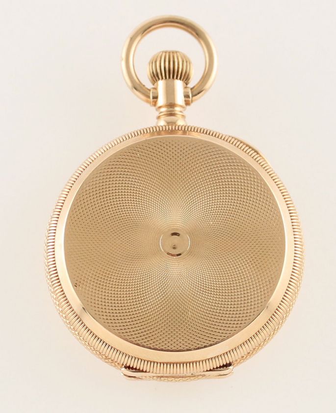 Tiffany Co Solid 18k Yellow Gold Engine Turned 0S Hunter Pocket Watch 