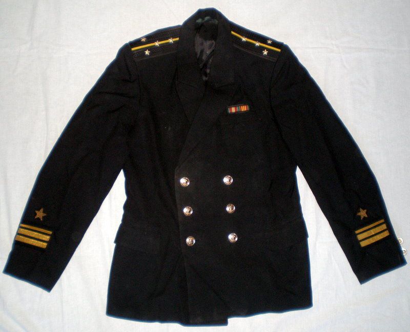   Russian Soviet Navy Officer Uniform Naval Black Jacket Original USSR