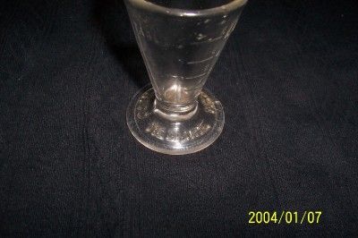 Pedestal Base Tapered Druggist Medicine Dose Shot Glass  