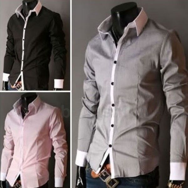 NEW 2012 Fashion Mens Casual Slim Fit Luxury Stylish Dress Shirt 3 