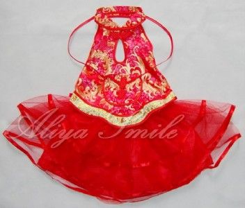 Red Flower Girls Birthday Party Dance Dress SZ 2T 4T 6T  