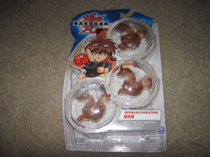 Bakugan Evolution Dan Exclusive Tan Brown Clear 3 Pack  