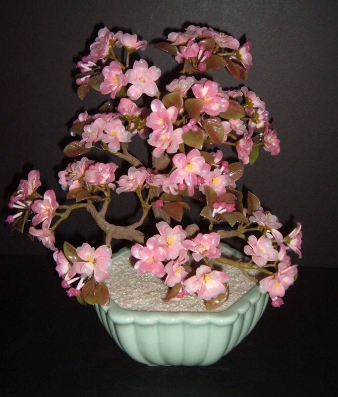   Made for GUMPS Glass Bonsai Cherry Blossom Tree   Japan  