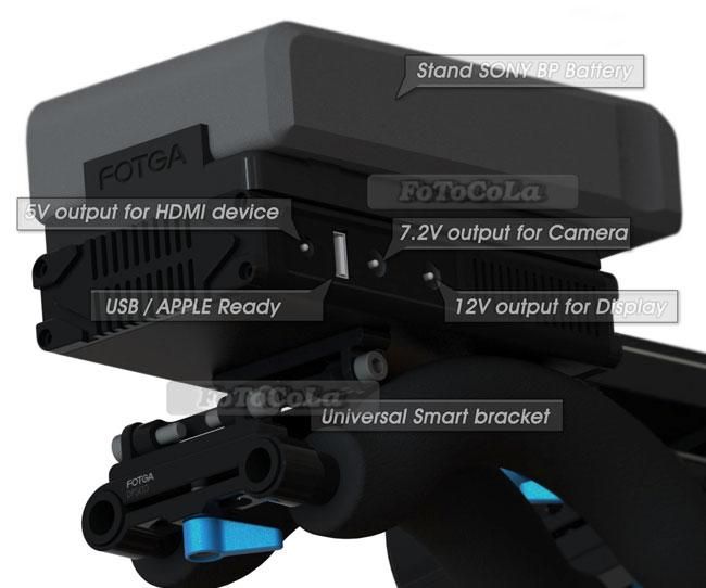 Fotga DP500 BP battery power supply with V mount for DSLR HDMI with 