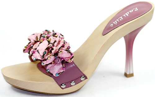 Mauve Pink Open Toe High Heel Platform Slide Sandal Women Shoes 8 us 