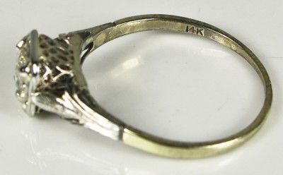   Nouveau 14k Gold 1/3ct F SI Genuine Rose Cut Diamond Engagement Ring