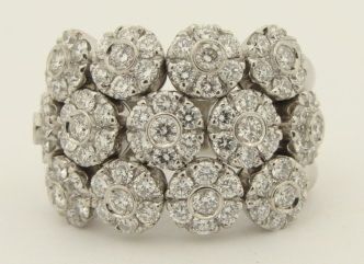 Birks Designer 18K White Gold Diamond Ring  
