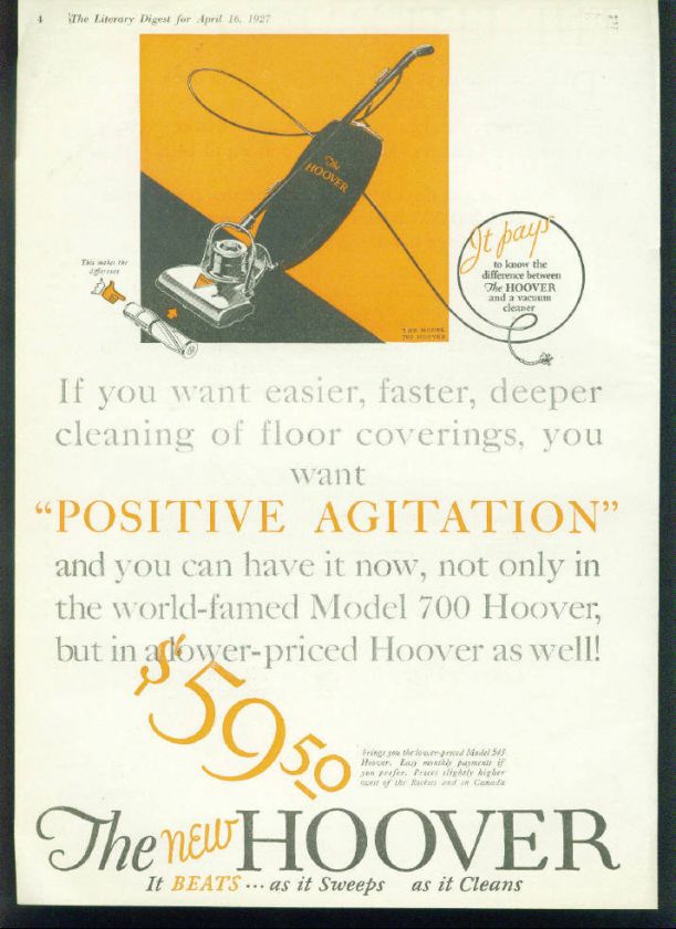 Lot of 1920s Hoover Vacuum Vintage Ads   2  