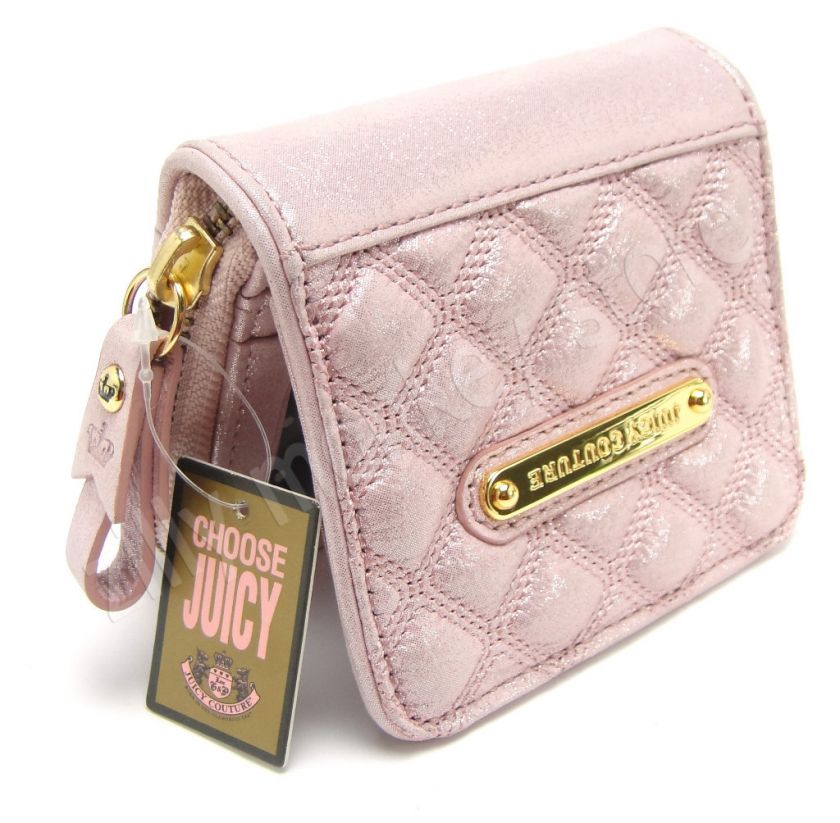 Juicy Couture Continental Quilted Shimmer Wallet Purse  