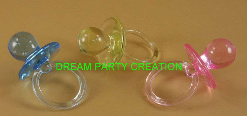 LARGE Acrylic PACIFIER Baby Shower Favor CHOOSE COLOR COMBINATION 