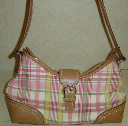 NEW PINK, YELLOW & GREEN PLAID RELIC BRAND PURSE / TOTE  