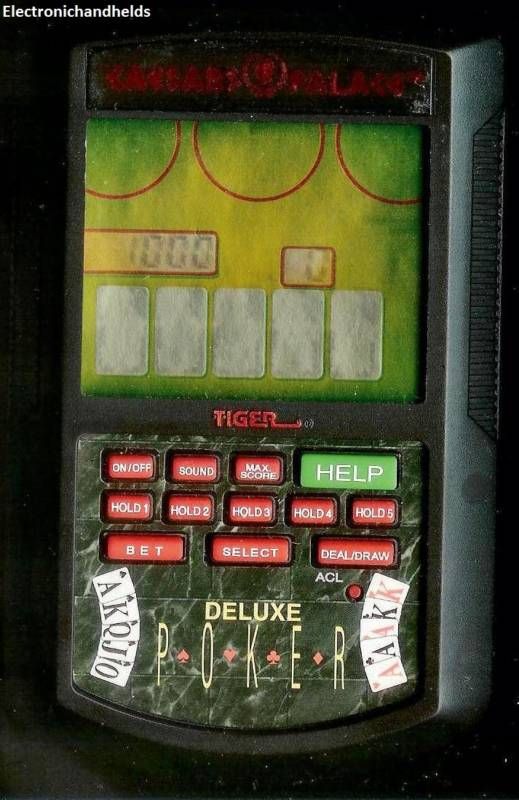 CAESARS PALACE DELUXE POKER electronic handheld game Tiger. Fully 