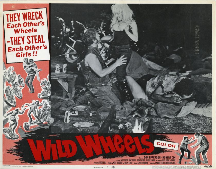 WILD WHEELS (1969) Lobby Card Set VF+ MOTORCYCLE GANG  