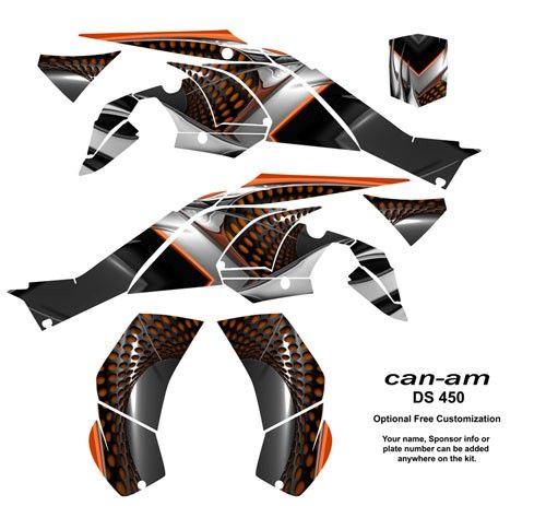 Can Am DS 450 ATV Quad Graphics Kit Decals #7777Orange  