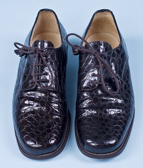 Vintage Laura Ashley Lace Up Oxford Crocodile Shoes 5  