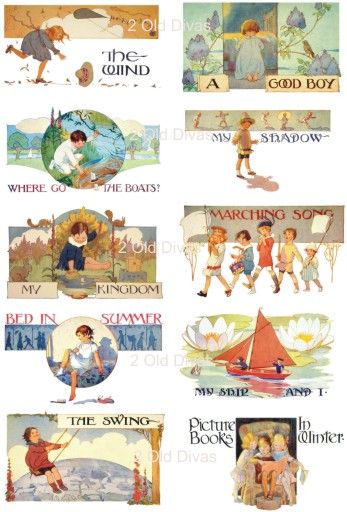 Art Deco Style Margaret Tarrant Childrens Decals Set  